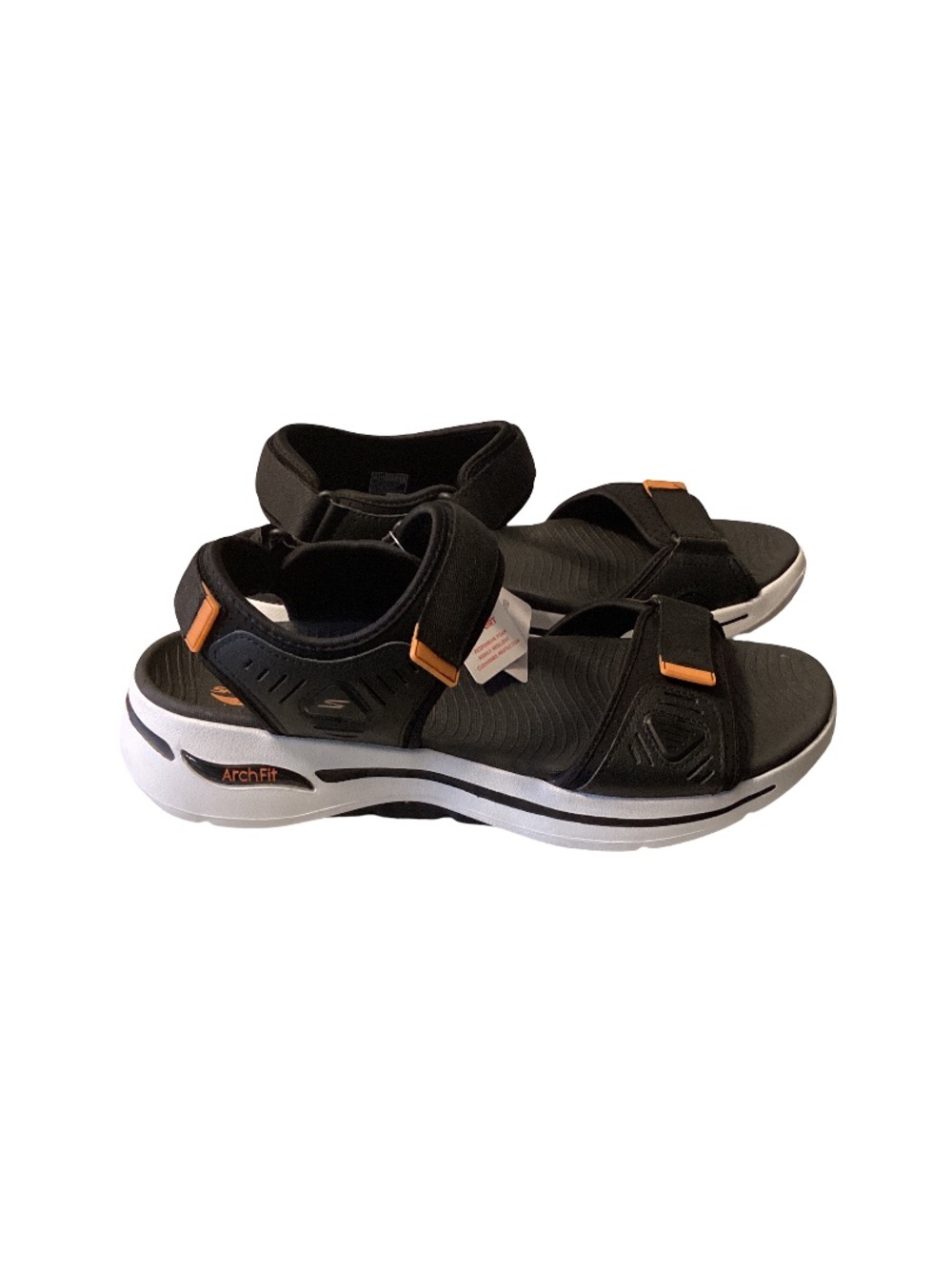 Skechers Go Walk Arch Fit Sandals Men Size 12 Black Orange
